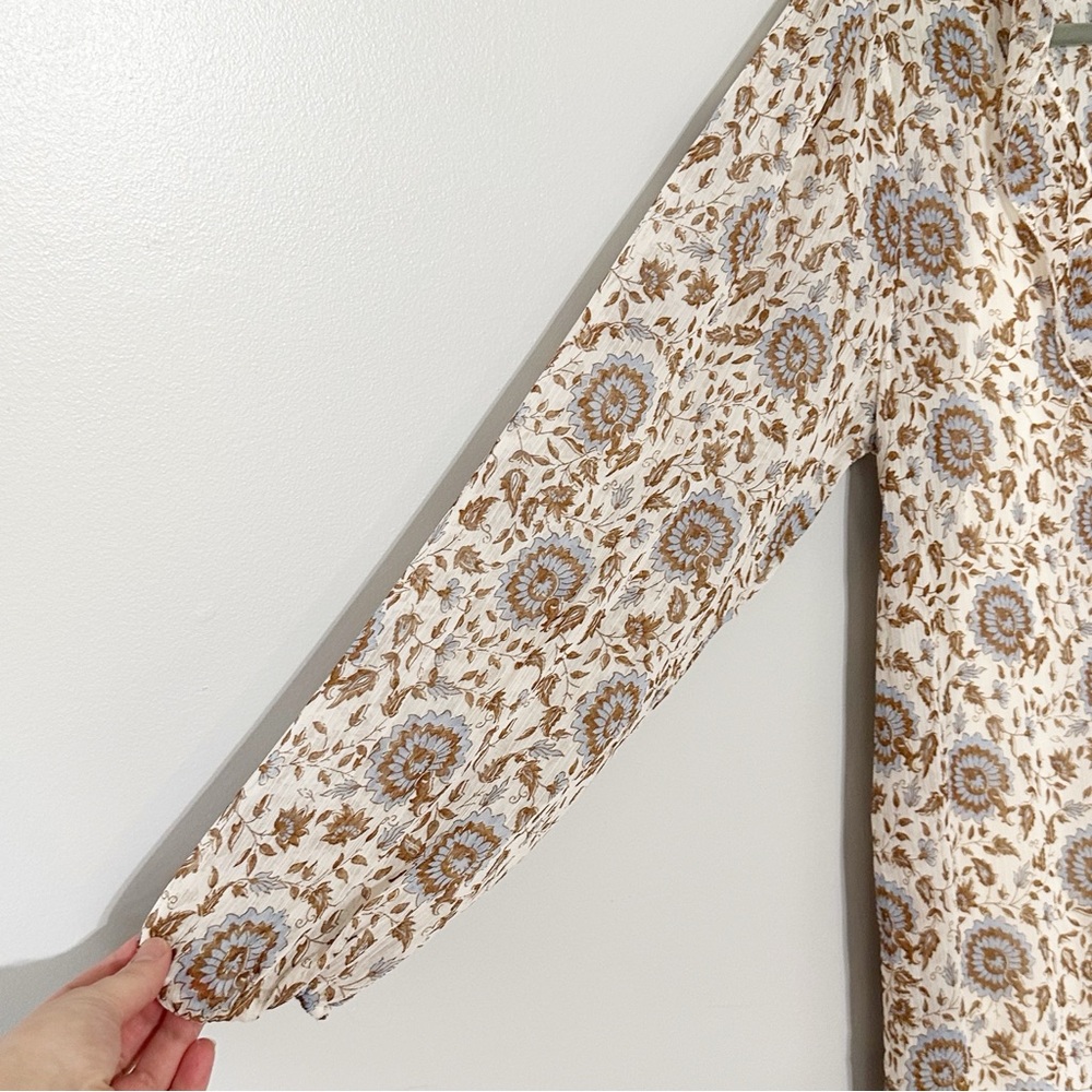 Lucky Brand Paisley Floral Ruffle Maxi Dress Size Small - Picture 4 of 6